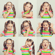 © Myst - beautiful cute little girl face portrait. child gestures