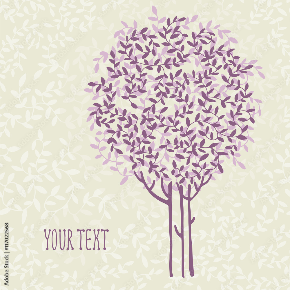 Beautiful tree illustration, vector Stock Vector | Adobe Stock