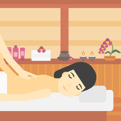 Wall Mural - Woman recieving massage vector illustration.