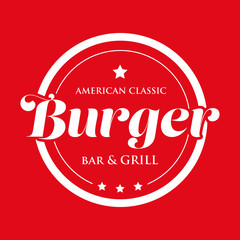 Wall Mural - Burger Bar and Grill - American Classic stamp