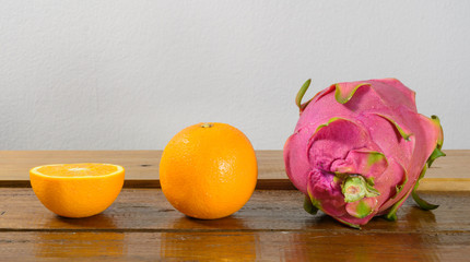 Wall Mural - dragon fruit and orange