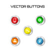 © almazova_a - label set vector. 5 color buttons with glass surfise. icons.