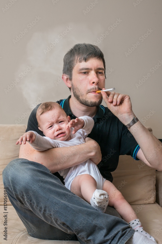 father and son smoking cigarettes Smokes His Passive Stock Vector (Royalty Free) 1711866880 Father Smoking Cigarettes Son Standing