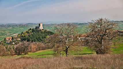 Wall Mural - Castiglione d'Orcia, Siena, Tuscany, Italy - landscape with medi