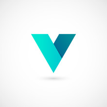 Logo V Letter. Isolated On White Background. Vector Illustration, Eps 10.
