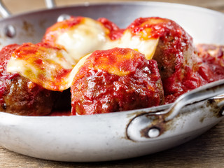 Poster - traditional classic italian meatball in tomato sauce