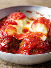 Wall Mural - traditional classic italian meatball in tomato sauce