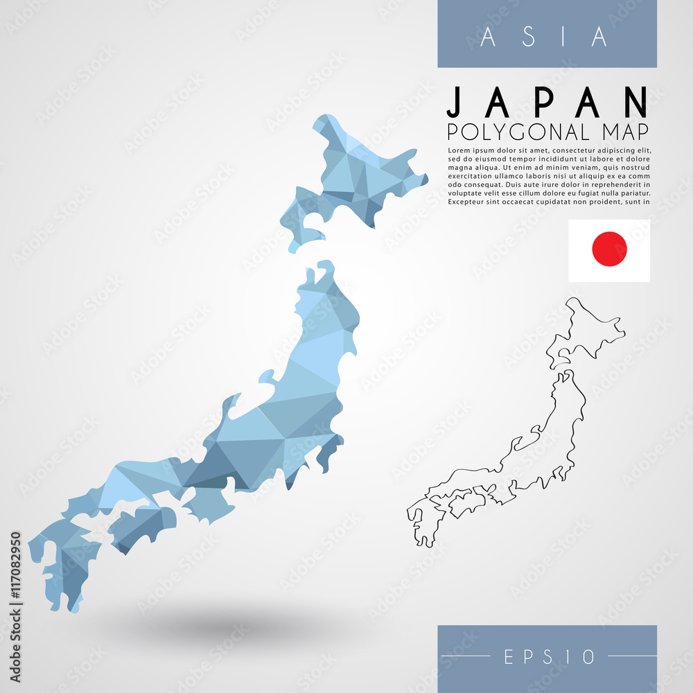 World Low Poly Map : Asia : Vector Illustration Stock Vector | Adobe Stock