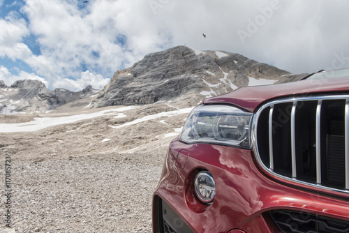 Car on Mountain Top Canvas Print