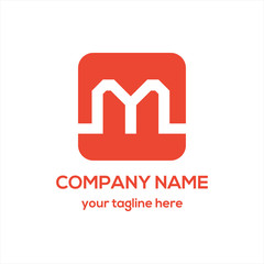 Canvas Print - Letter M Typography Logo Vector