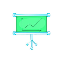Poster - Board with statistics icon in cartoon style isolated on white background. Information symbol