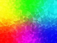 Abstract Background - Colorful Geometrical Shapes, Polygonal Vector Texture - Rainbow Spectrum Colors