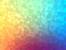 Abstract Background - Colorful Geometrical Shapes, Polygonal Vector Texture - Blue, Purple, Green, Yellow Colors