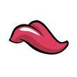 Expression and part of body concept represented by tongue icon. Isolated and flat illustration