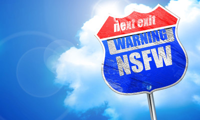 Wall Mural - Not safe for work sign, 3D rendering, blue street sign