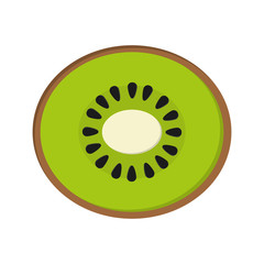 Poster - flat design kiwi half icon vector illustration