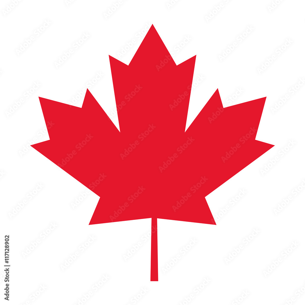 flat design canada flag maple leaf icon vector illustration Stock ...