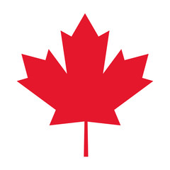flat design canada flag maple leaf icon vector illustration