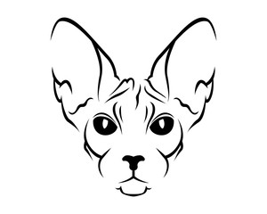 Canvas Print - Cat Breed Line Art Logo - Sphynx