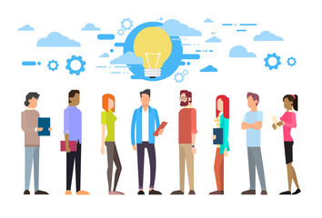 Wall Mural - Business People Group Idea Concept Light Bulb