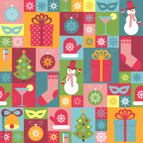 Materiał do szycia Musterdesign Weihnachten. Es kann verwendet werden, für die Dekoration von Packpapier, Einladungen, Karten.