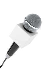Leinwandbilder - Microphone with Blank Box. 3d Rendering