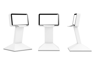 Poster - Computer Information LCD Display Stands. 3d Rendering