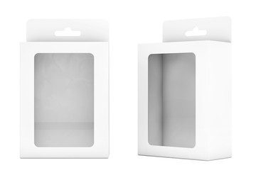 Aufkleber - Product Package Blister Boxes With Hang Slot. 3d Rendering