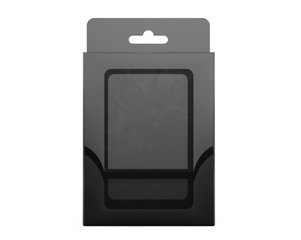Aufkleber - Product Package Blister Box With Hang Slot. 3d Rendering