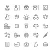 © treter - Set of Quality Isolated Universal Standard Minimal Simple Black Thin Line Police Concepts Icons on White Background.