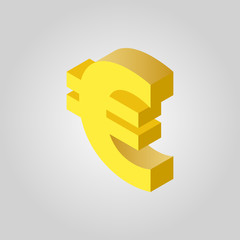 Poster - The euro icon. Cash and money, wealth, payment symbol.3D isometric. Flat Vector