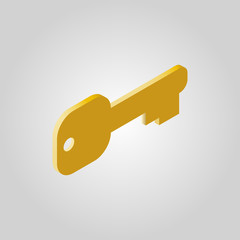 Poster - The key icon. Open and unblock, unlock, close symbol,access .3D isometric. Flat Vector