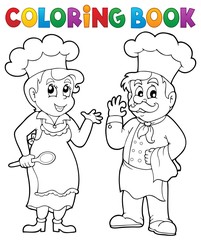 Wall Mural - Coloring book chef theme 2