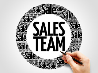 Sales Team words cloud, business concept background