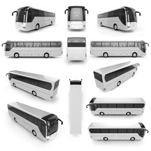 12 Perspective View Of City Bus With Blank Surface For Your Crea