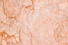 Beige Marble With Small Red Cracked. Texture Background