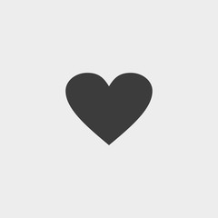 Poster - Heart Icon in a flat design in black color. Vector illustration eps10