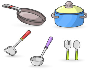  Kitchen Tools colorful Vector