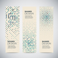 Poster - Banners with abstract colorful random geometric background