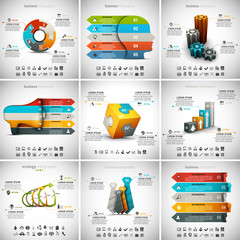 Wall Mural - 9 in 1 Infographics Bundle