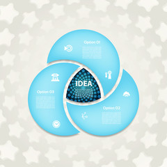 Wall Mural - Vector circle arrows infographic. Template for cycle diagram, graph, triangle presentation and round chart. Business infographics logo concept sign with 3 options, parts, steps or processes.