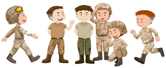 Sticker - Soldiers in brown uniform