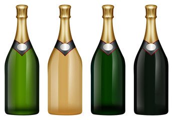 Poster - Champagne bottle in many colors