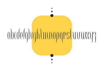Leinwandbilder - Calligraphic latin font, thin elegant lower-case letters.