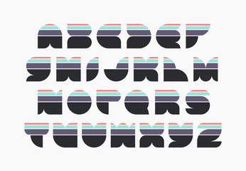 Leinwandbilder - Geometrically shaped color striped font