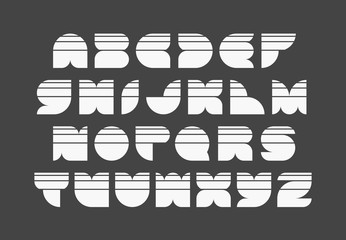 Leinwandbilder - Geometrically shaped white striped font