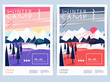 © Graf Vishenka - Set of winter hiking camp poster or flyer. Vector snow background
