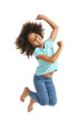 © Africa Studio - Happy African girl jumping, isolated on white