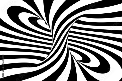 Plakat Czarny i biały abstrakt spirali tło, 3D rendering