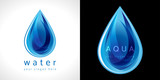Water drop icon. The logotype for aqua protection or water delivery.